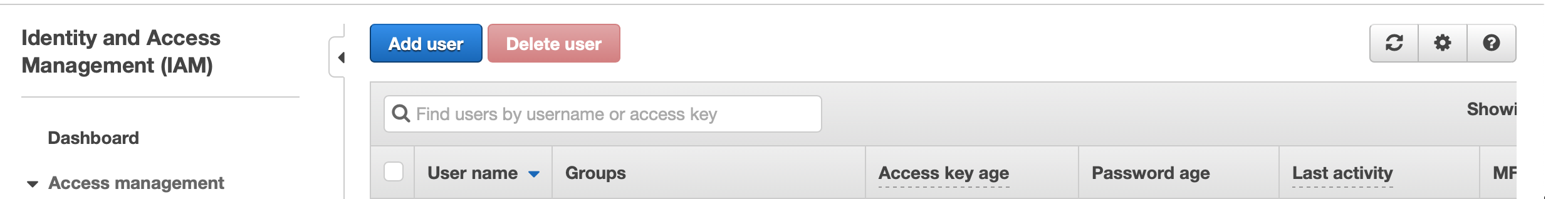 How to create an IAM user in the management console